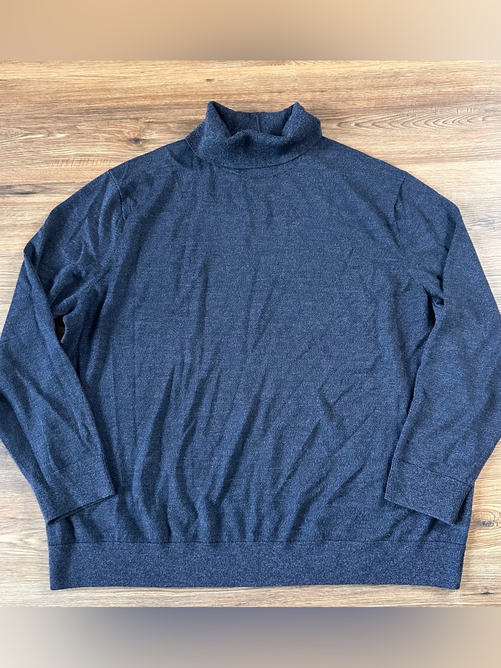 Artefact 100% Merino Wool Turtleneck Sweater Navy Blue Mens 3XL Classic Preppy
